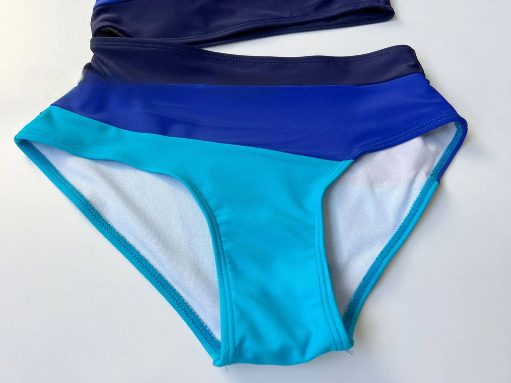 Cikini One-Piece Swimsuit With Colorblock Hollow-Out One Shoulder Neckline Summer Beach Swimwear Bathing Suit For Women