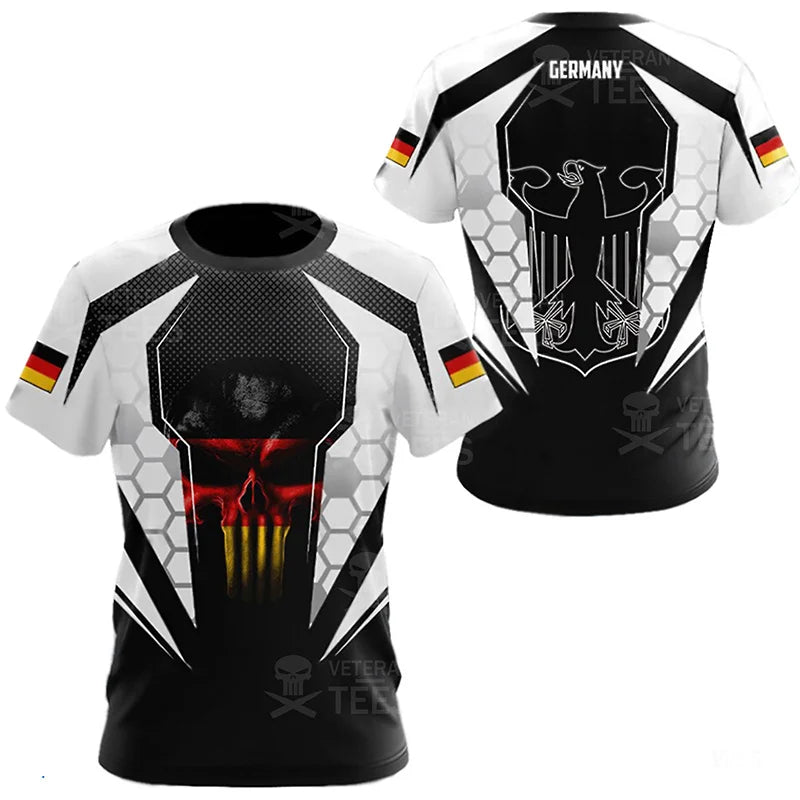 Germany Football Jersey Men Clothing Quick Drying T Shirt 3D Printed Deutsche Eagle Emblem Tops Tee Shirts T-Shirt Short Sleeve
