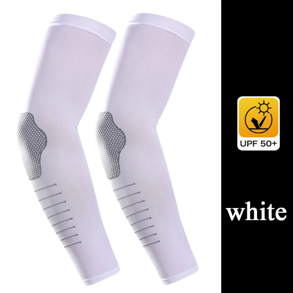 Ice Silk Sport Arm Sleeves Outdoor Travel Running Gym Fitness Cycling Sun UV Protection Arm Warmers Summer Sunscreen Arm Sleeves