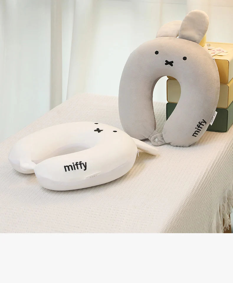 Cartoon Miffys U Pillow Cute Rabbit Memory Foam Neck Pillow Office Airplane Car Pillow Sofa Cushion Decoration Birthday Gifts