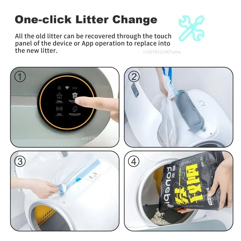 TONEPIE Automatic Cat Litter Box Accessories Bin Door Bottom Capsule Ventilation Screen Filter Mesh Trash Poop Bag LitterTray