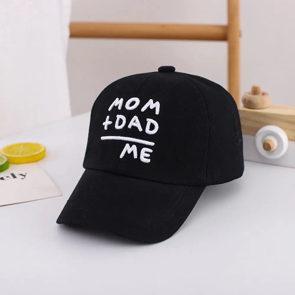 Children's Hats Spring Autumn Boys Girls Duckbill Hats Casual Baby Caps Fashion Cute MOM+DAD=ME Embroidery Sun Hats