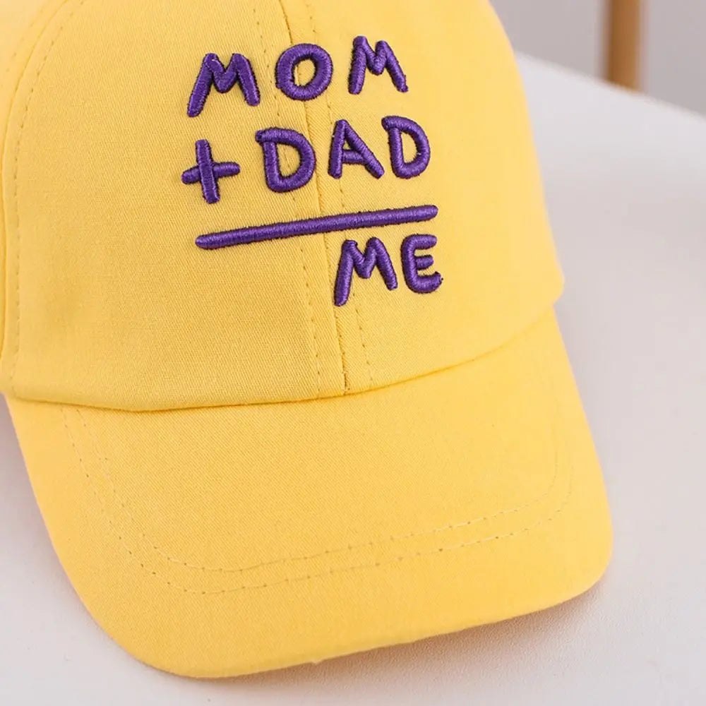 Children's Hats Spring Autumn Boys Girls Duckbill Hats Casual Baby Caps Fashion Cute MOM+DAD=ME Embroidery Sun Hats