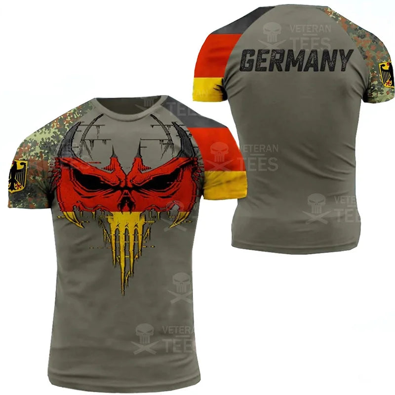 Germany Football Jersey Men Clothing Quick Drying T Shirt 3D Printed Deutsche Eagle Emblem Tops Tee Shirts T-Shirt Short Sleeve