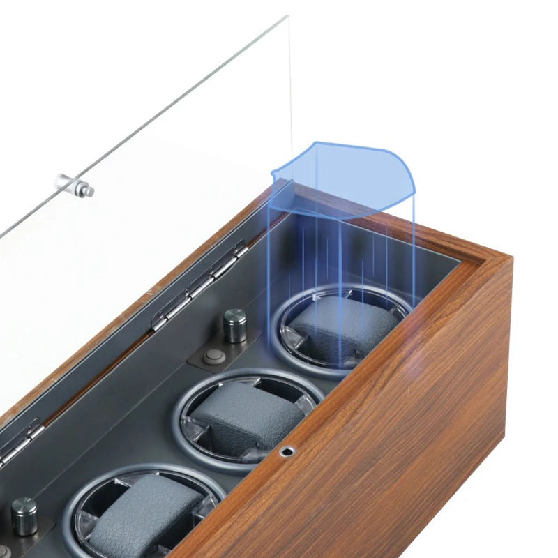 Household Vertical Watch Winding Four-position Organizer Box Mechanical Watches Automatic Rotating Winders Device with LED Light