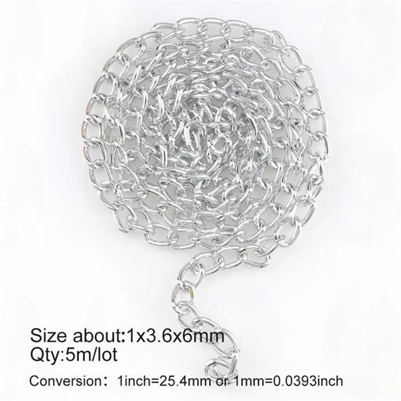 5 Meters Aluminum KC Gold Oval Shape Chains Bulk Fit Bracelets Findings Open Link Chain For DIY Fashion Jewelry Making Bag Parts