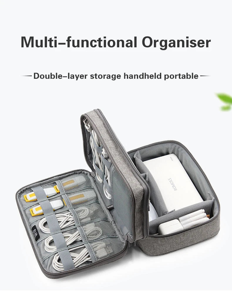 Large Capacity Travel USB Gadget Cable Bag Headphone Storage Box Data Cable Storage Bag Hard Disk Charger Power Bank Organizer