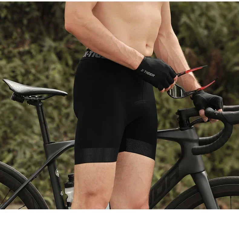 X-TIGER High Performance Breathable Cycling Underwear Men 5D Silicone Pad 3D Cutting Moisture Wicking Road Cycling Shorts