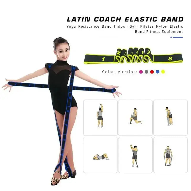 Yoga Belt Professional Gymnastics Supplies Stretch Resistance Band Indoor Gym Elastic Fitness Training Equipment