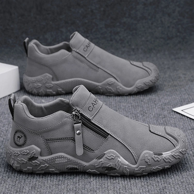 Man Sneakers Designer Short Boots Fashion Leather Men Casual Shoes Comfortable Outdoor Lightweight Flats Anti Slip Walking Shoes
