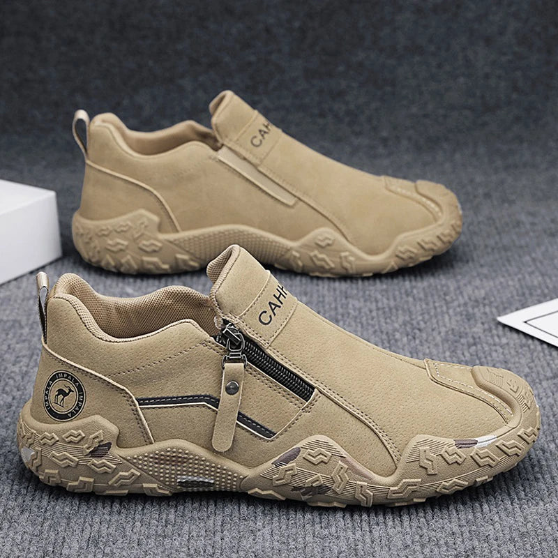 Man Sneakers Designer Short Boots Fashion Leather Men Casual Shoes Comfortable Outdoor Lightweight Flats Anti Slip Walking Shoes