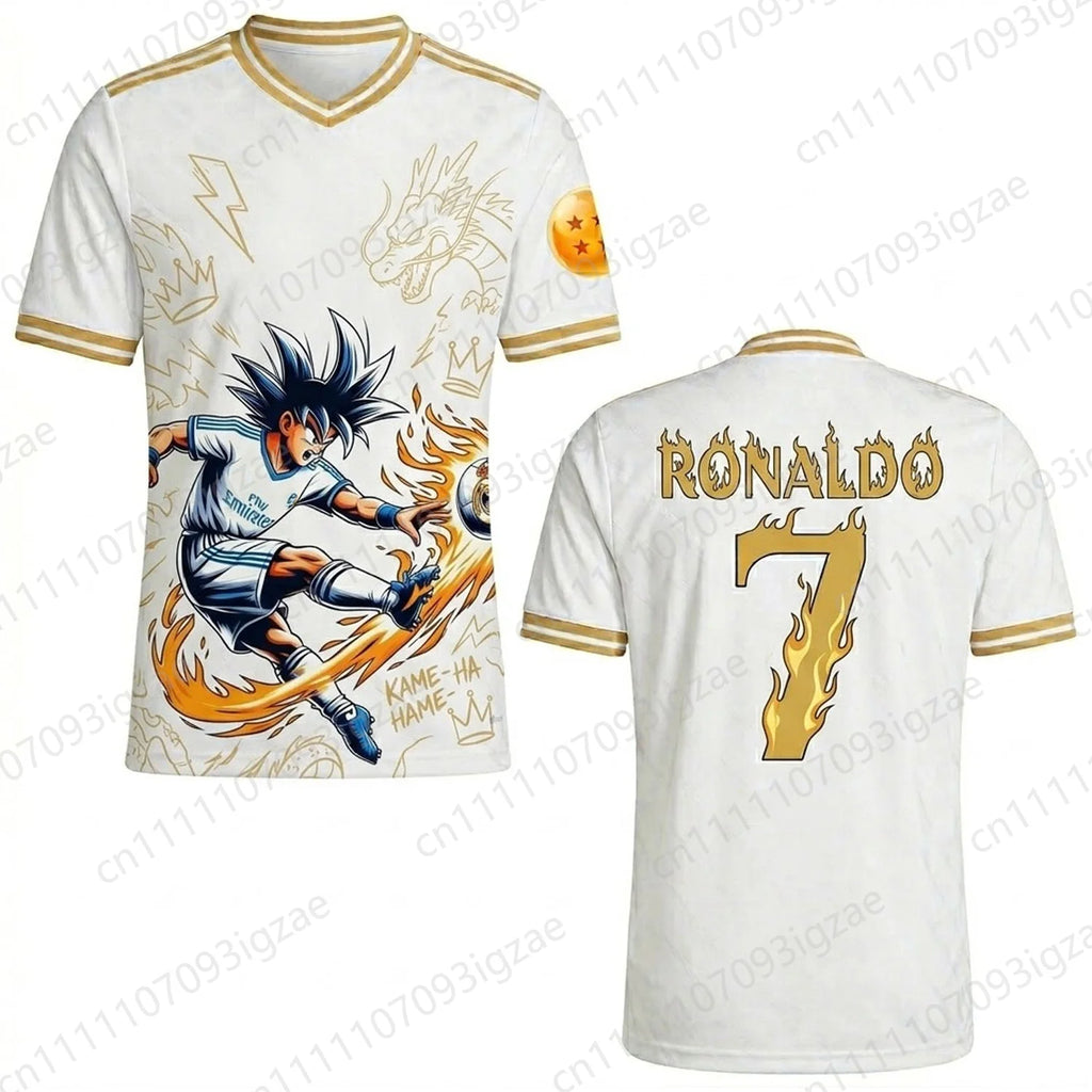 Ronaldo 7 Soccer Kit Fan T Shirt Father Son Matching Clothes Family Look 3D Print Boys Mens Football Tops Parent Child Outfit