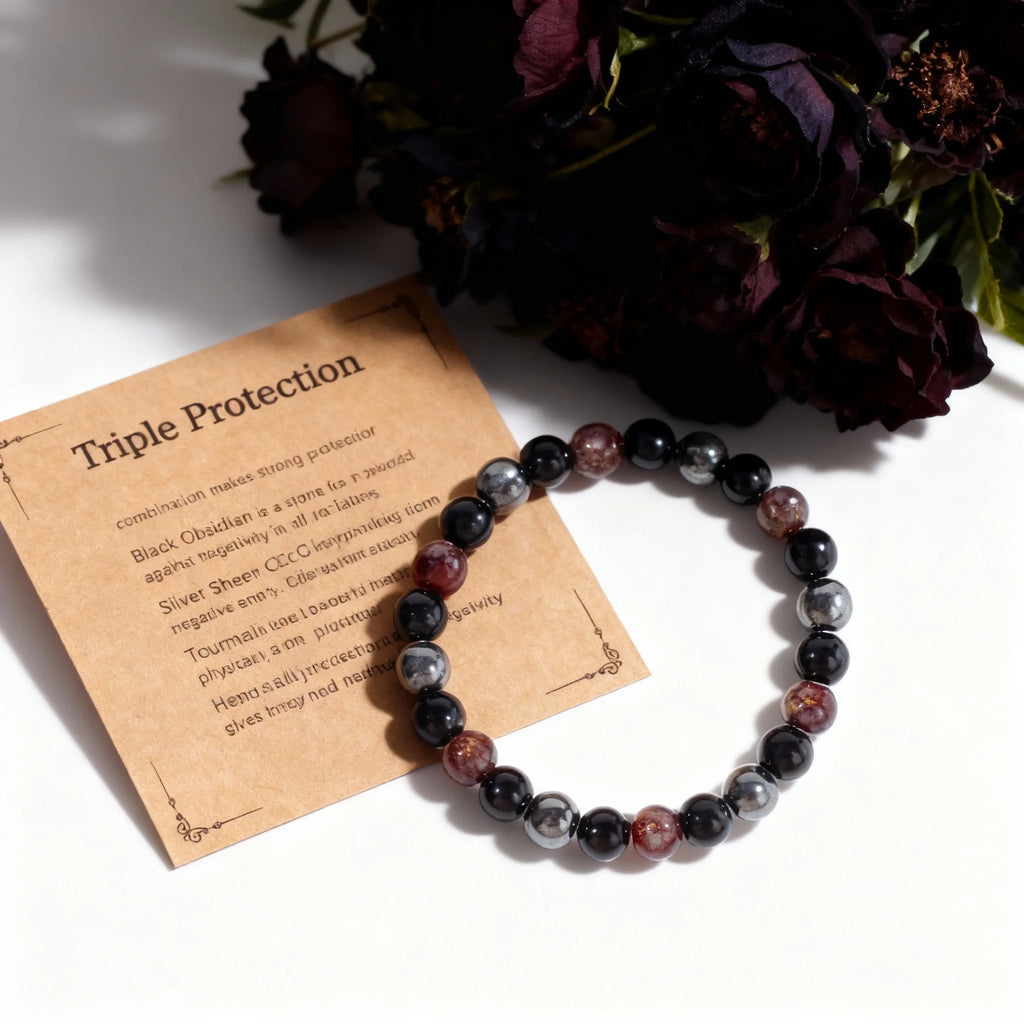 1pc classy summer jewellery black obsidian hematite father party Valentine's Day high quality natural stone protection bracelet