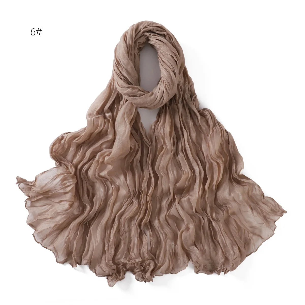 Crumpled Scarf For Women Girls Students Spring New Solid Color Cotton Voile Thin Scarves Soft Knitting Shawl Female Wrap Shawls