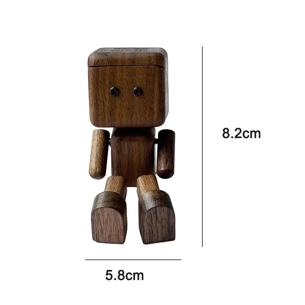 Wooden Shaking Doll with Aromatherapy Function Fun Dashboard Decoration for Car Office Home Natural Wood Craft Gift