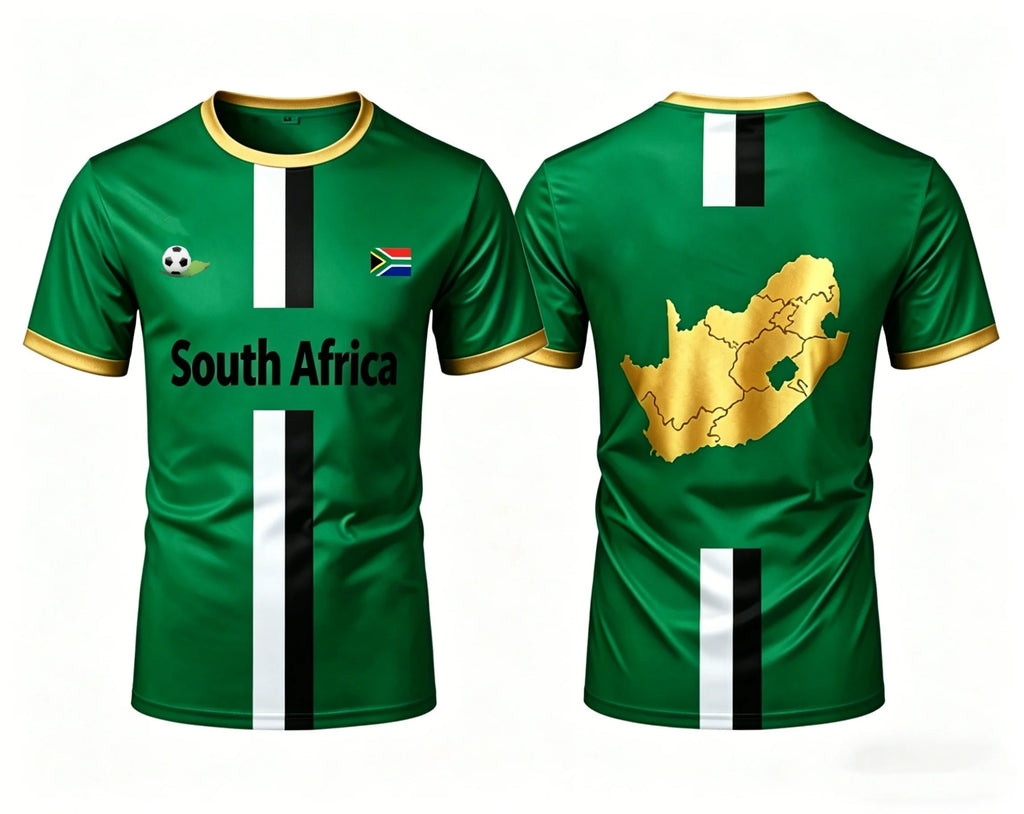 South Africa Football T Shirts Summer Fashion Short Sleeve South Africa Flag 3D Printed T-shirts Casual O Neck Loose Mens Tees