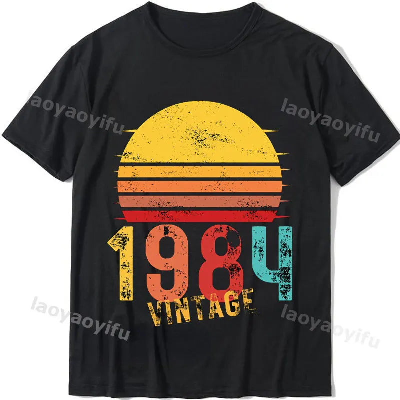 2024 Unisex Summer Tops Tshirt Vintage 1984 Classics Tshire Streetwear Printed T-shirt Top  Retro Style Tshirt