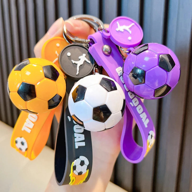 Football Keychain For Fan PVC Soft Glue Soccer Pendant Keychain Accessories Bag Decoration World  Cup Souvenirs Key Chain Gifts