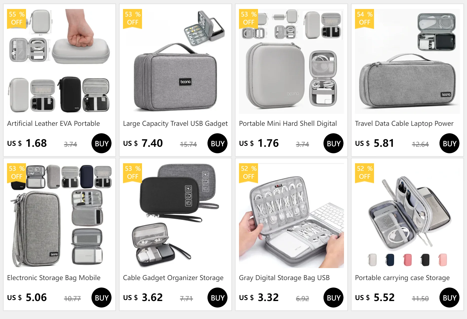 Large Capacity Travel USB Gadget Cable Bag Headphone Storage Box Data Cable Storage Bag Hard Disk Charger Power Bank Organizer