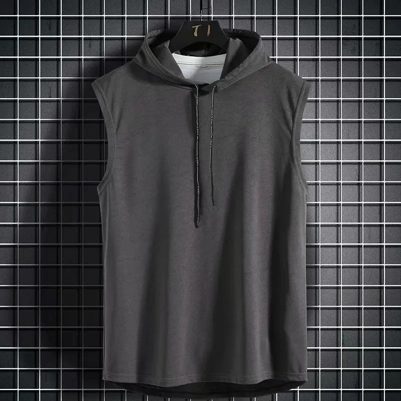 Solid Color 2025 Brand New Men's Tank Tops Vest Sleeveless Tees For Male Hooded Man Vests Tops Hip Hop Men Tank Top T shirt