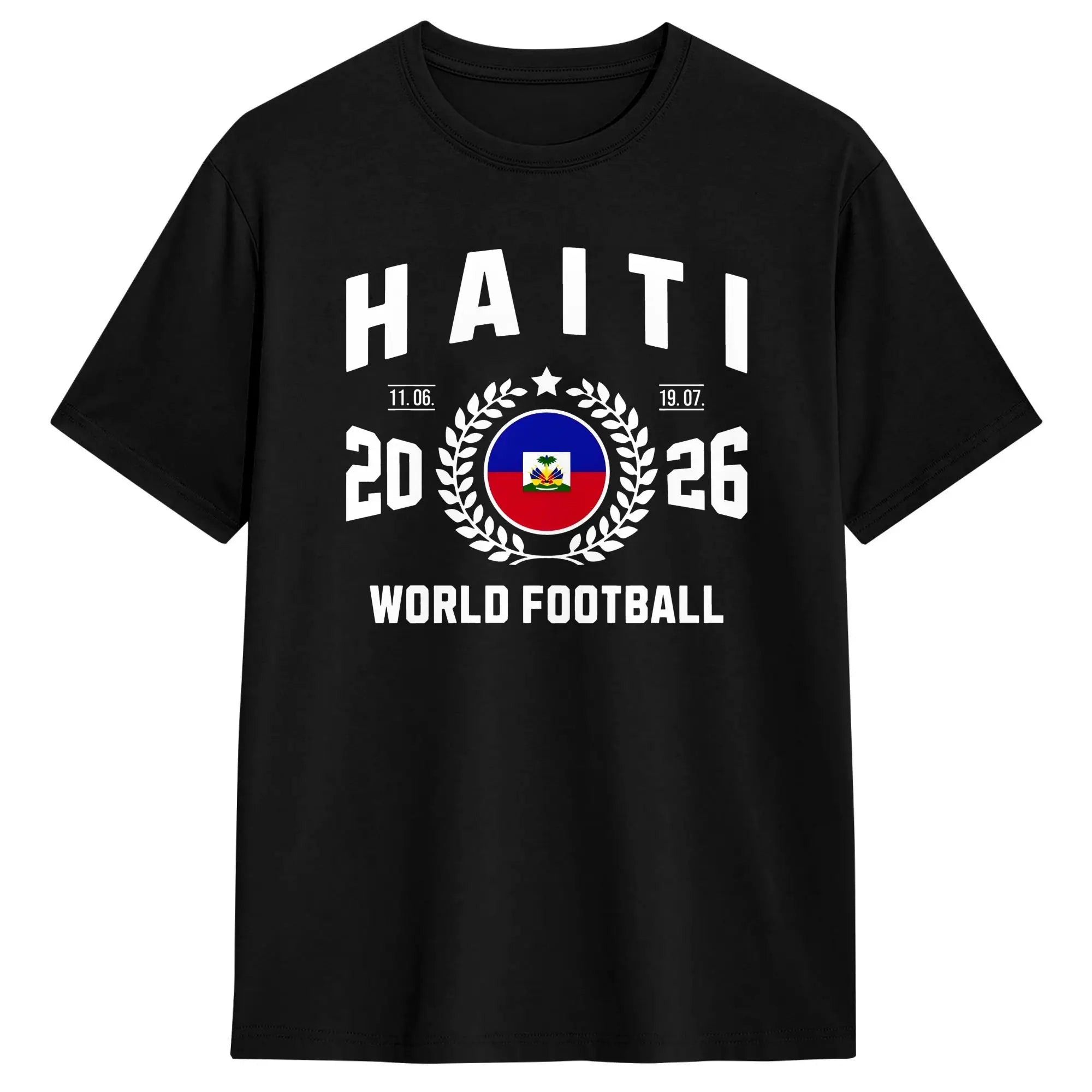 Haiti Football Supporter 2026 Badge T-Shirt  Hip Hop T Shirts Short-Sleeved Vintage Tshirt Summer Cotton Oversized Clothes