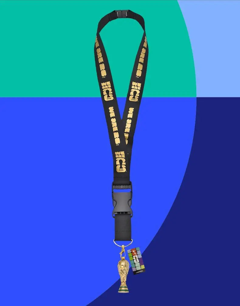 Official Licensed FIFA 2026 World Cup USA Canada Mexico Black Trophy Lanyard Football Fans Neck Strap Pendant Accessories