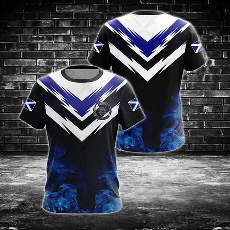 Scotland Lion Rampant All Over Print T-Shirt for Men Women, Scottish Flag Rugby Style Casual Streetwear Fan Top Football jersey