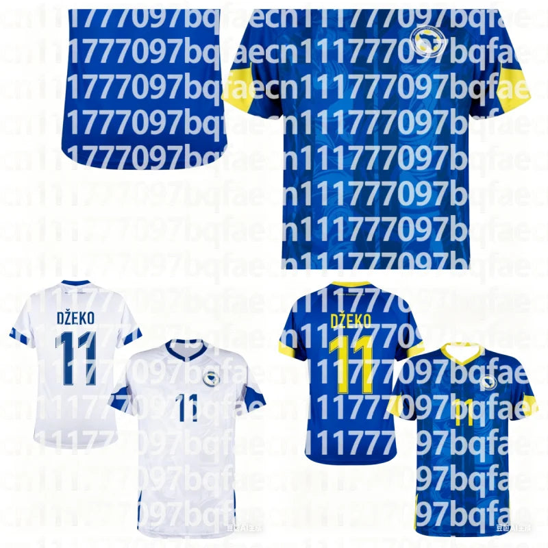 2026 New Summer Kids Bosnia and Herzegovina Home Soccer Jersey Football Style DZEKO #11 Printed T-Shirt FamilyMatching