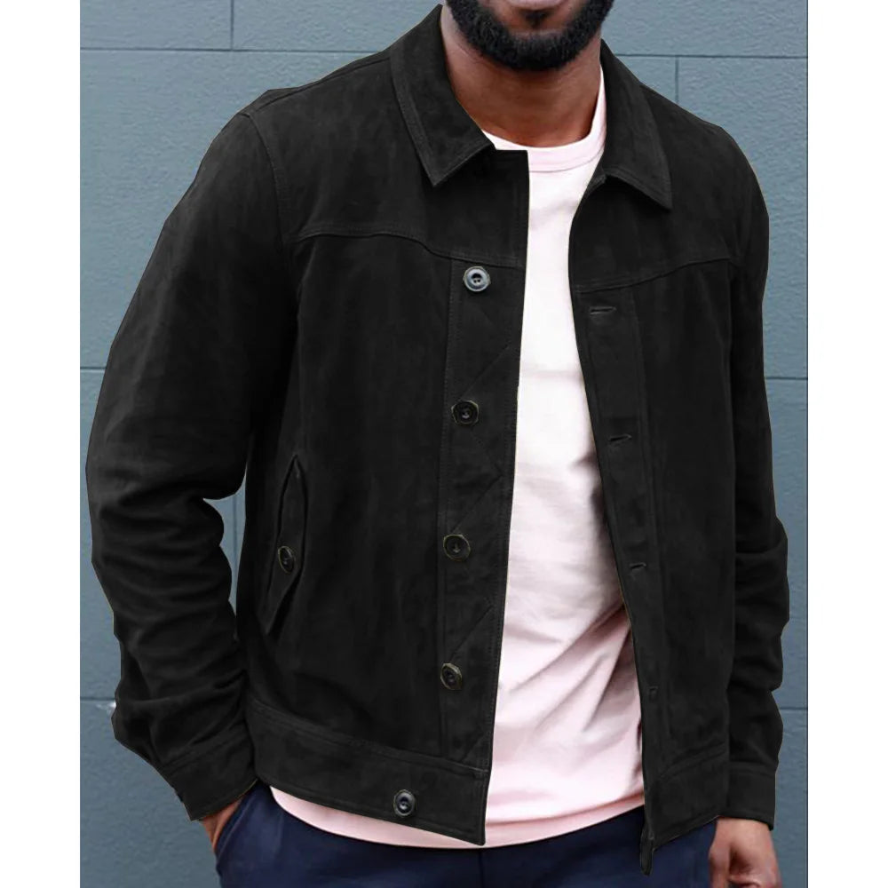 Men's Faux Suede Blazer Single Breasted Slim Fit Fashion Jacket Jackets Man Blouson Men's Coat Winter Clothes Clothing Mens Male