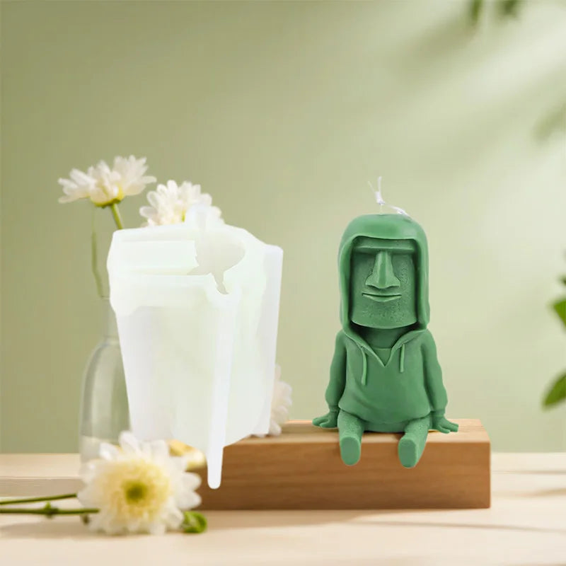 1 piece, Turtle Master 3D Aromatherapy Mushroom Candle Silicone Stone Man Mold Making Decorative Gypsum Pendant