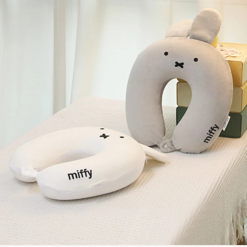 Cartoon Miffys U Pillow Cute Rabbit Memory Foam Neck Pillow Office Airplane Car Pillow Sofa Cushion Decoration Birthday Gifts