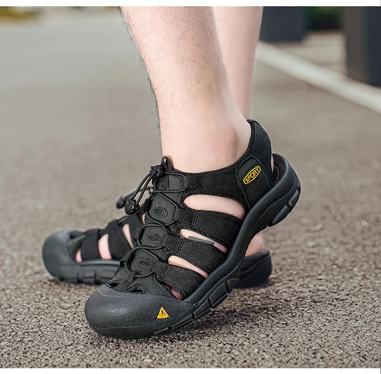 Fashion Men's Casual Mesh Outdoor Beach Sandals Light Breathable Shoe for Men Anti-slip Waterproof Sandal Man Comfortable Shoes