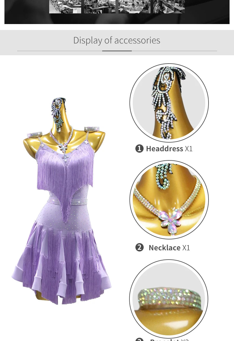 Dress For Dancing 2026 Latin Dance Parties Wear Womens Costume Ballroom Clothes Sexy Skirt Girls Prom Stage Jumpsuit Sports Suit