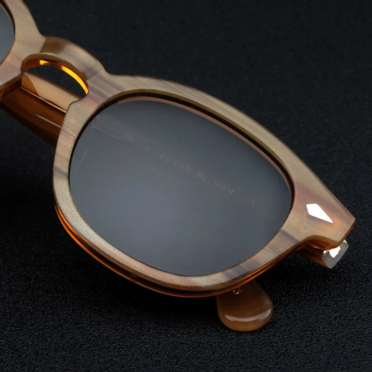 Johnny Depp Sunglasses Man Polarized Sun Glasses Luxury Brand Vintage Acetate Frame Blue Night Vision Goggles Woman