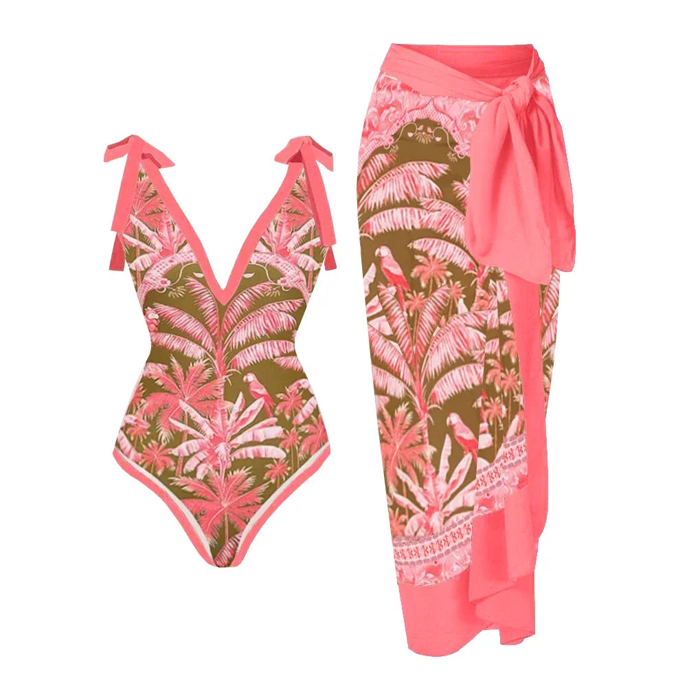 2PC Ruffe Bikini Set Women Swimwear Push Up Swimsuit Bottom Print Brazilian Biquini Bathing Suit Swim Wear Beach