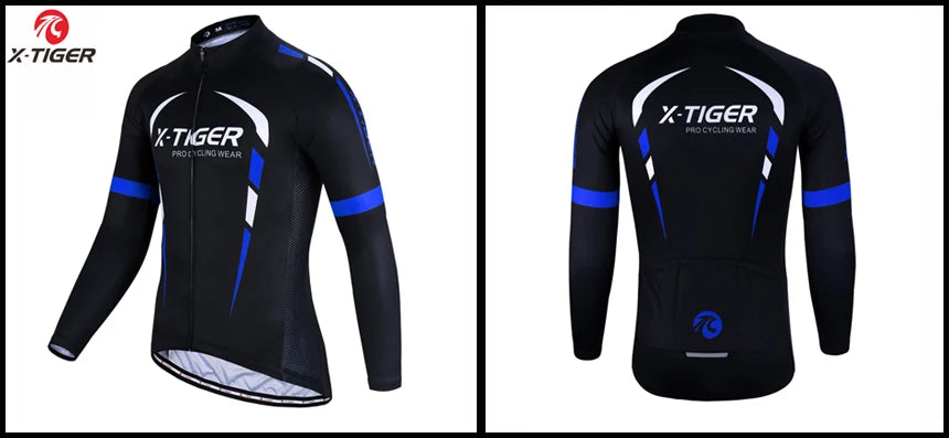 X-TIGER Cycling Jersey Men Long Sleeve MTB Bicycle Cycling Clothing Mountain Bike Sportswear Breathable MTB Shirts Basic Series