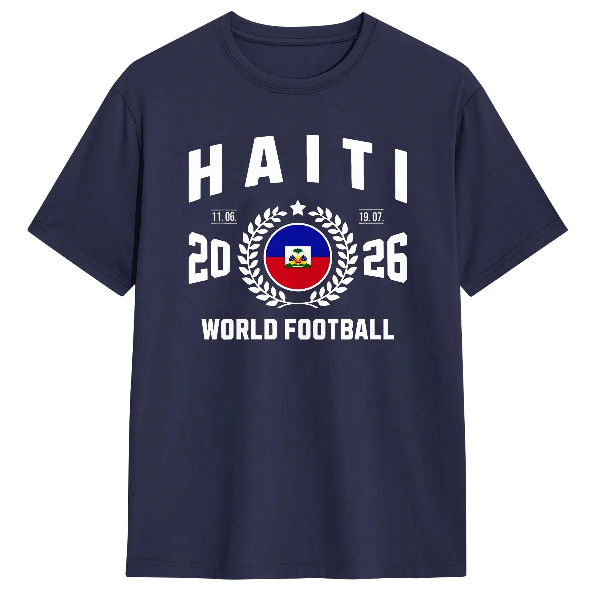 Haiti Football Supporter 2026 Badge T-Shirt  Hip Hop T Shirts Short-Sleeved Vintage Tshirt Summer Cotton Oversized Clothes