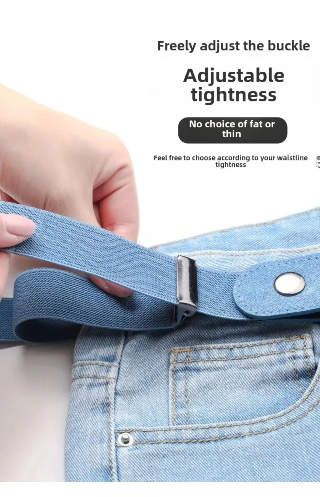 Adjustable Stretch Belt No Buckle Invisible Belt for Women Men Jeans Easy Wear Unisex Elastic Waistband designer belt