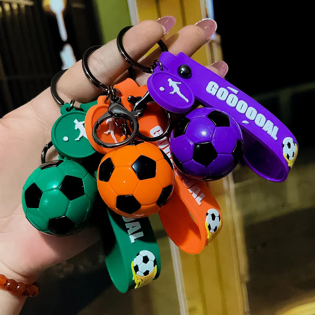 Football Keychain For Fan PVC Soft Glue Soccer Pendant Keychain Accessories Bag Decoration Qatar Cup Souvenirs Key Chain Gifts