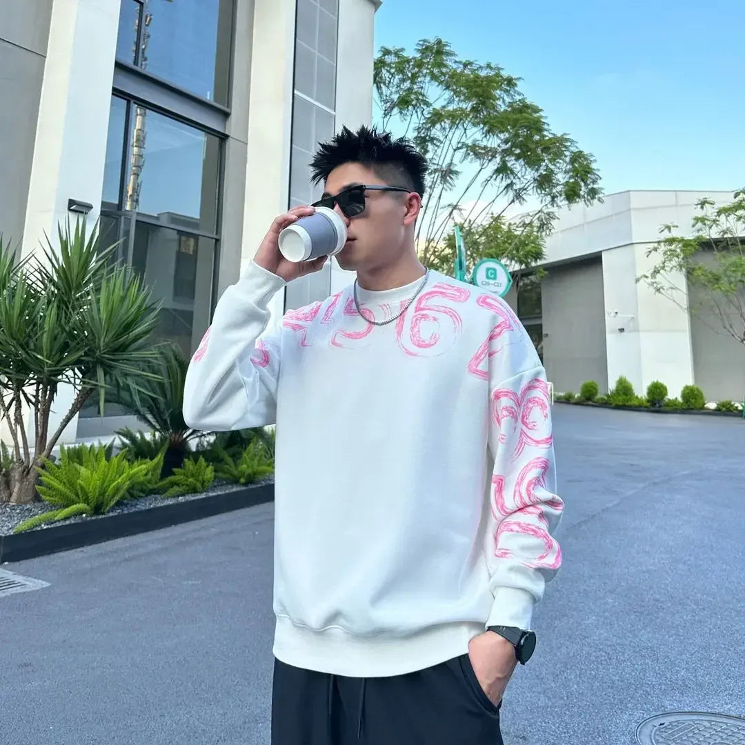 100℅ Cotton Man Pullovers Printed T Shirt for Men Fashion Trends 2025 Sweatshirts Tops Clothing Luxury Social High Quality Brand