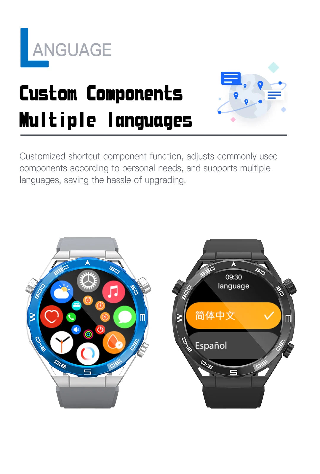 Smart Watch for Men Women Outdoor Activities Fitness Tracker Heart Rate Monitor Calorie Step Counter Sport Watch Music Play