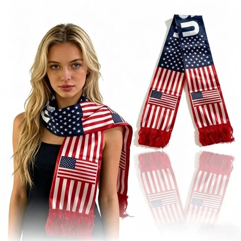 American Flag Scarf/football Scarf Is Perfect for Sports Events and Parties Showing Off Your Enthusiasm Made From Soft Fabric