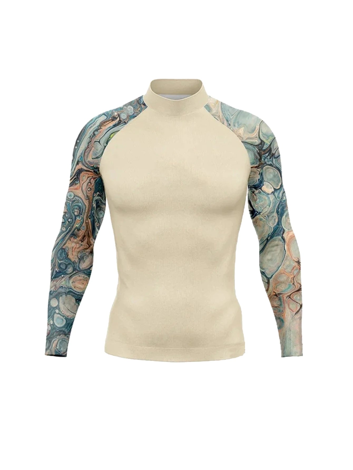 Men Surf Sunscreen Diving Suit Rash Protection t-Shirt Swimsuit Tight Long-Sleeved Swimming Floating UV Protection Diving Suit