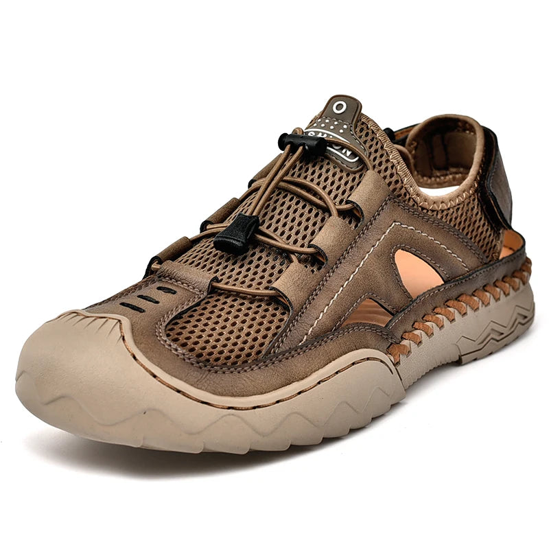 New Mens Sandals Summer Breathable Mesh Sandals Men Outdoor Casual Lightweight Beach Sandals Fashion Men Shoes Large Size 38-46