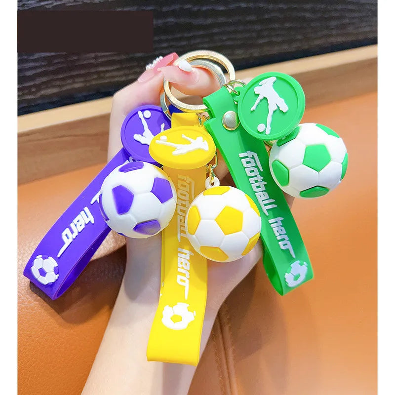 Football Keychain For Fan PVC Soft Glue Soccer Pendant Keychain Accessories Bag Decoration Qatar Cup Souvenirs Key Chain Gifts