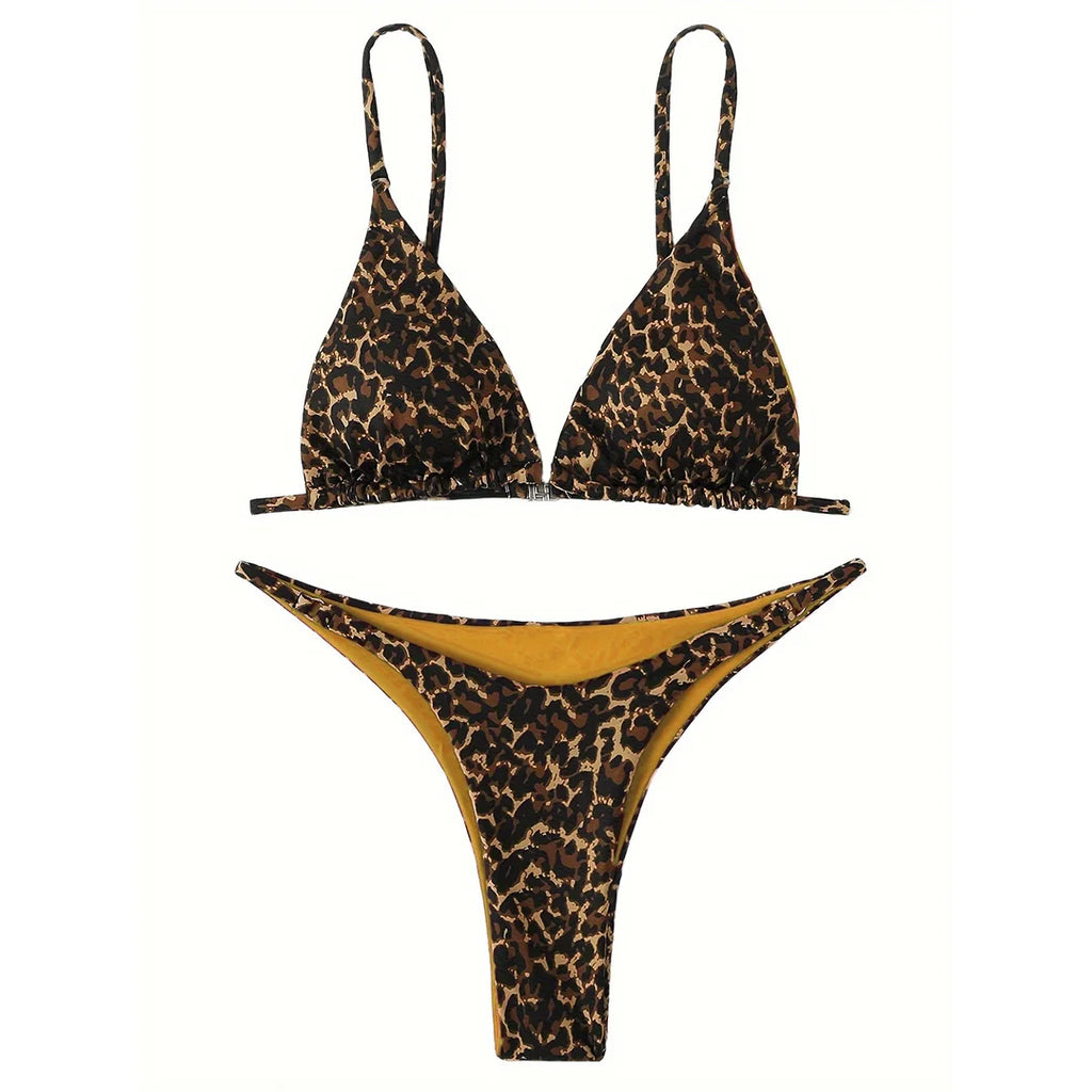 XS - L Sexy Leopard Brazilian Bikini Swimsuit Female Swimwear Women Two-pieces Bikini set Bather Bathing Suit Swim Wear V1149