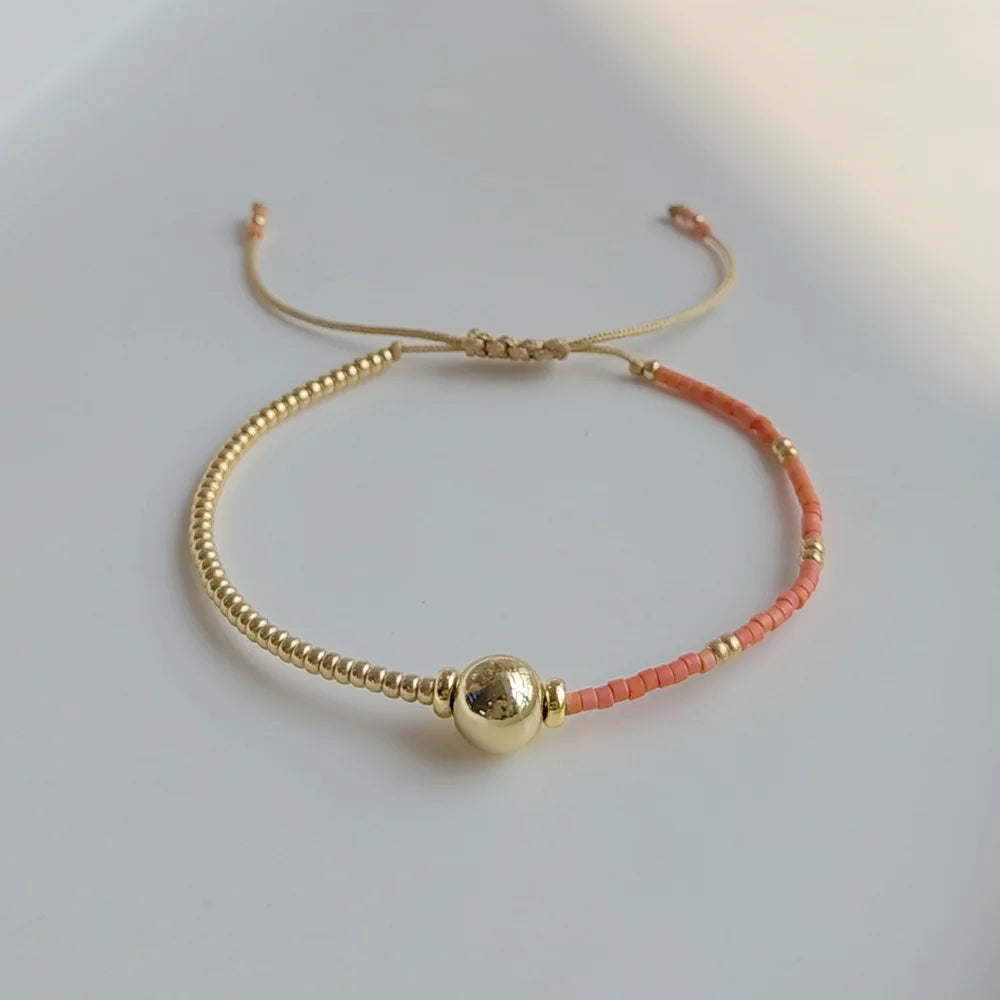10 pieces 18k plated gold balls Miyuki bracelets mix colors new desing summer holiday jewelry