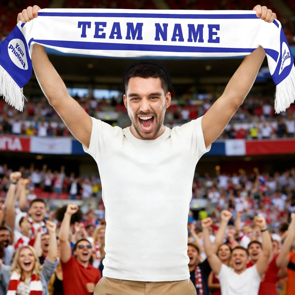 1pc Personalized Team Logo & Photo Scarf - Custom Name/Logo/Photo Sports Fan Gear Suitable for Football, Soccer,Basketball Games