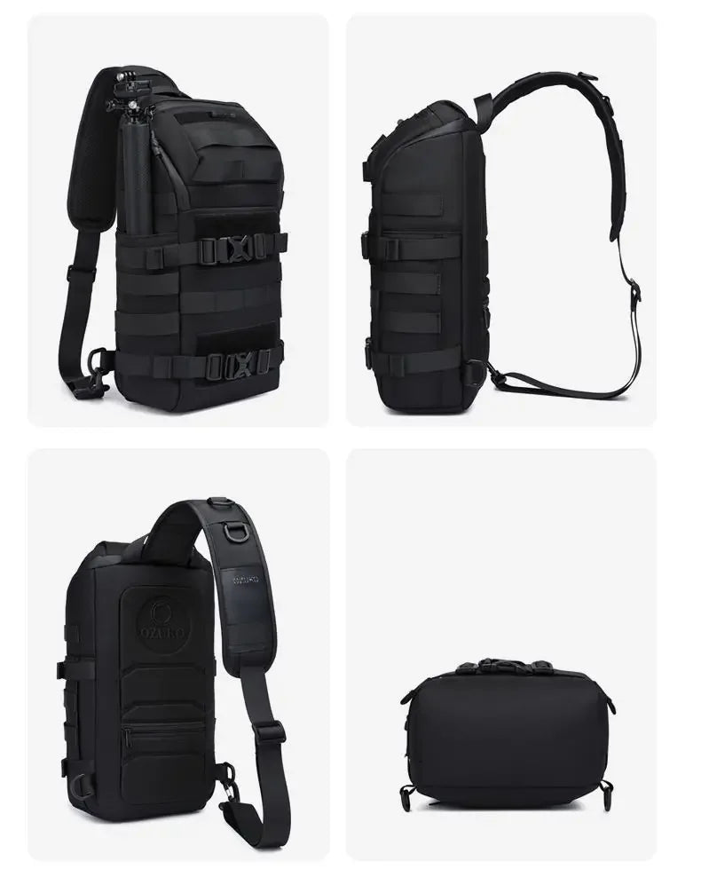 OZUKO Bicycle Bag   Crossbody Bag Camping Riding Travel Rucksack Molle Tactical Bags Hiking Cycling Outdoor