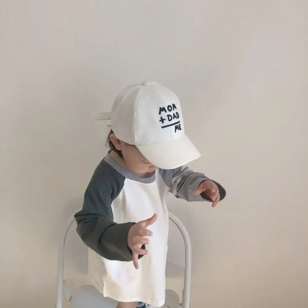 Children's Hats Spring Autumn Boys Girls Duckbill Hats Casual Baby Caps Fashion Cute MOM+DAD=ME Embroidery Sun Hats